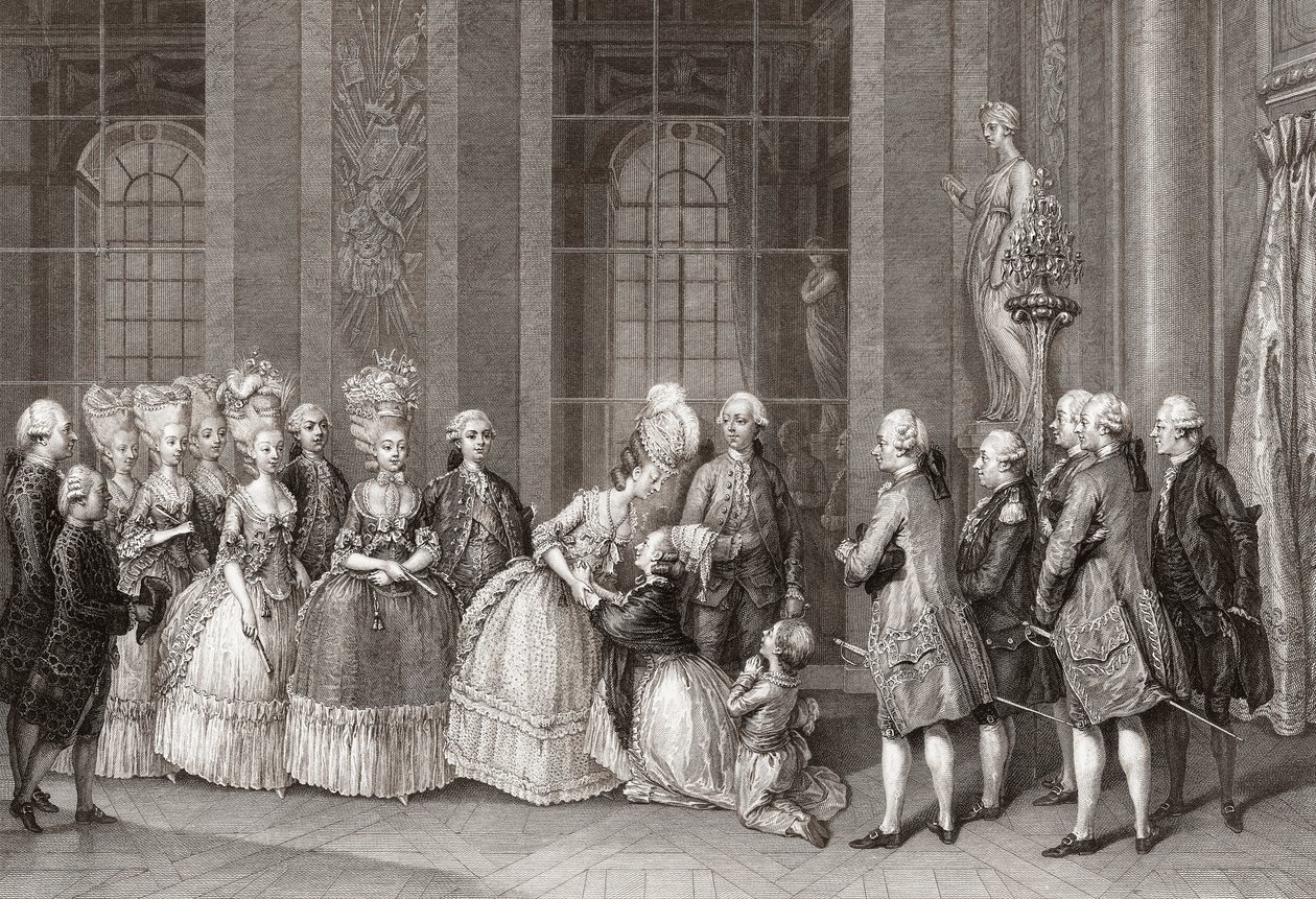 Marie Antoinette besucht von der Familie Bellegarde von Antoine Jean Duclos