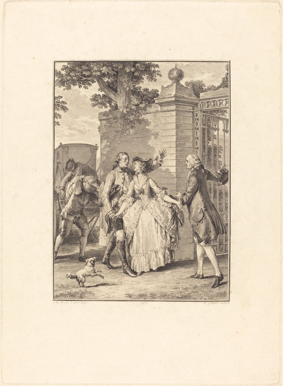 Das Vertrauen der schönen Seelen von Antoine Jean Duclos after Jean Michel Moreau