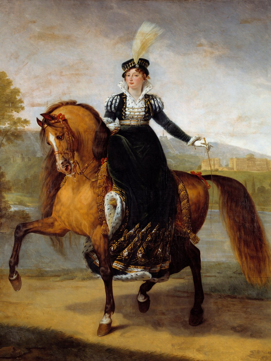 Reiterporträt von Katharina von Württemberg, Frau von Jerome Bonaparte, Königin von Westphalen (1783-1835) von Antoine Jean Gros