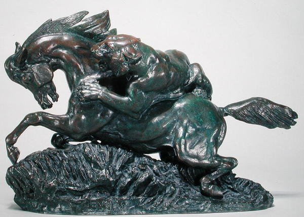 Pferd von einem Tiger überrascht von Antoine Louis Barye