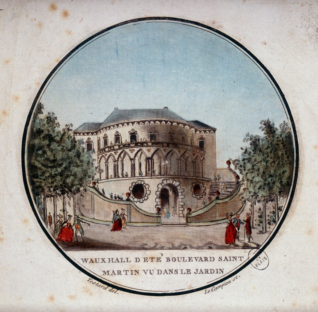 Die Kalbshalle des Boulevard Saint Germain vom Garten aus, Paris. In malerischen Ansichten der Hauptgebäude von Paris von Sergeant von Antoine Louis Francois Sergent Marceau