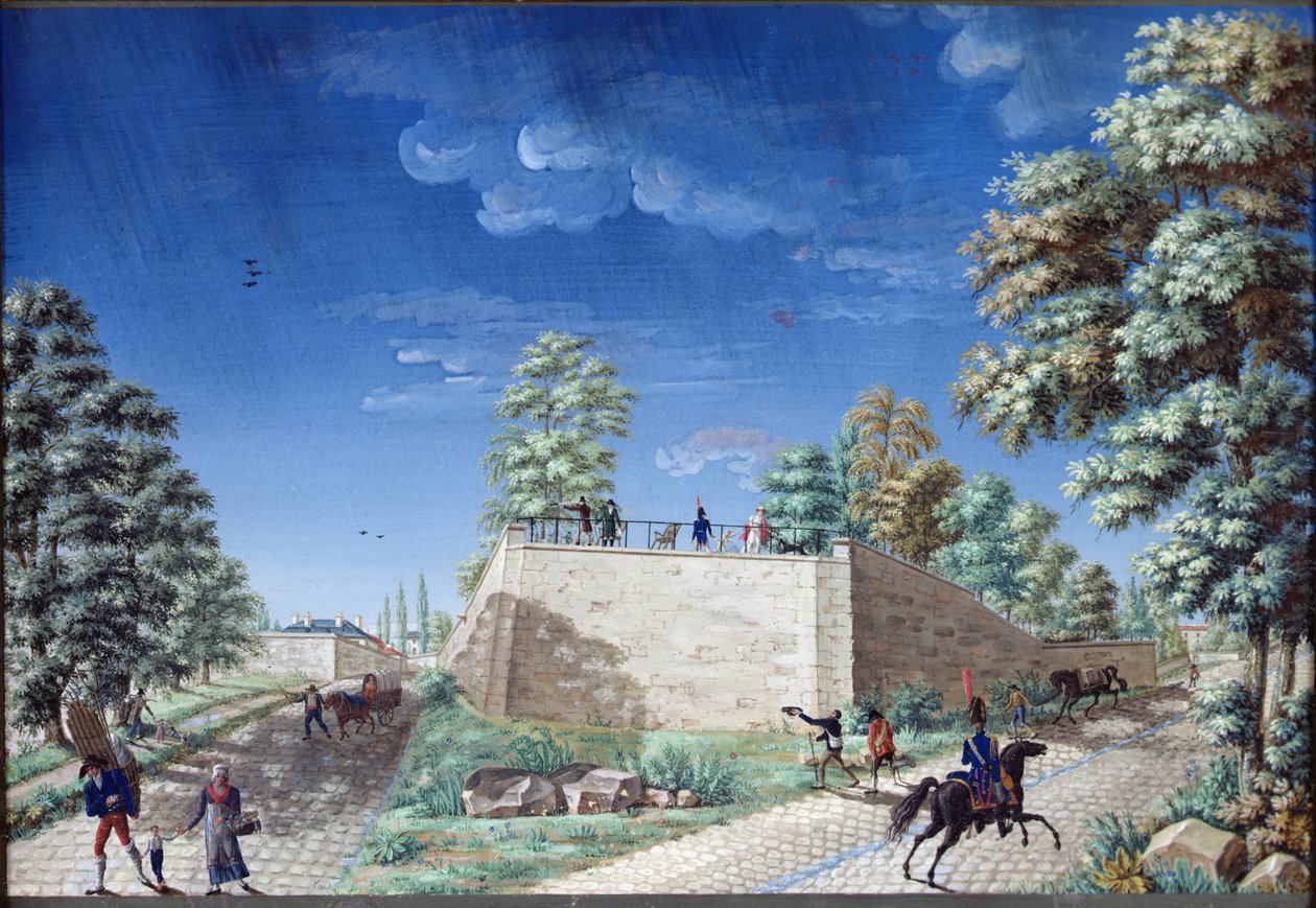 Blick auf eine Terrasse am Stadtrand von Paris, ca. 1810 von Antoine Pierre Mongin
