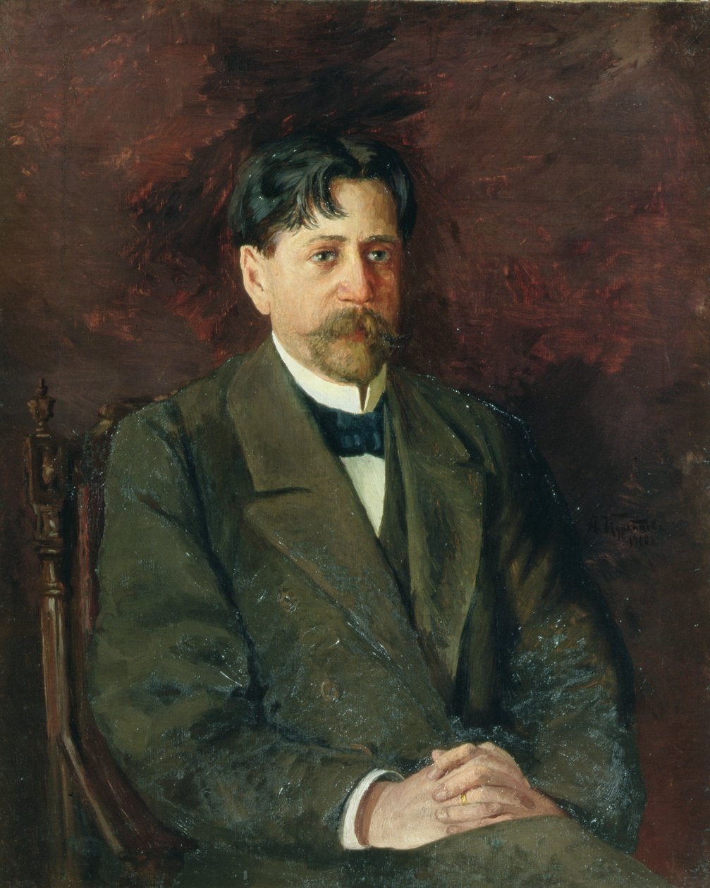 Porträt des Dichters Innokenty Annensky (1856-1909), 1904-09 von Anton Nikolayevich Kurbatov