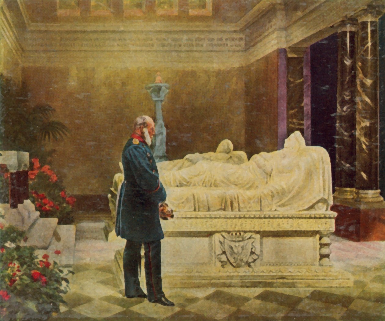 König Wilhelm I. am Grab seiner Eltern von Anton Alexander von (after) Werner