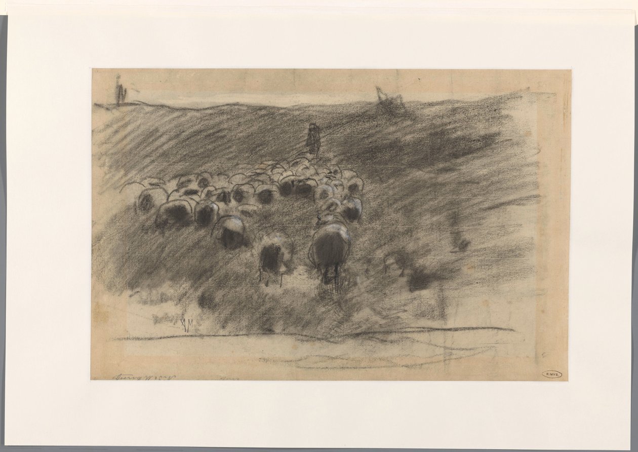 Hirte mit Schafherde von Anton Mauve
