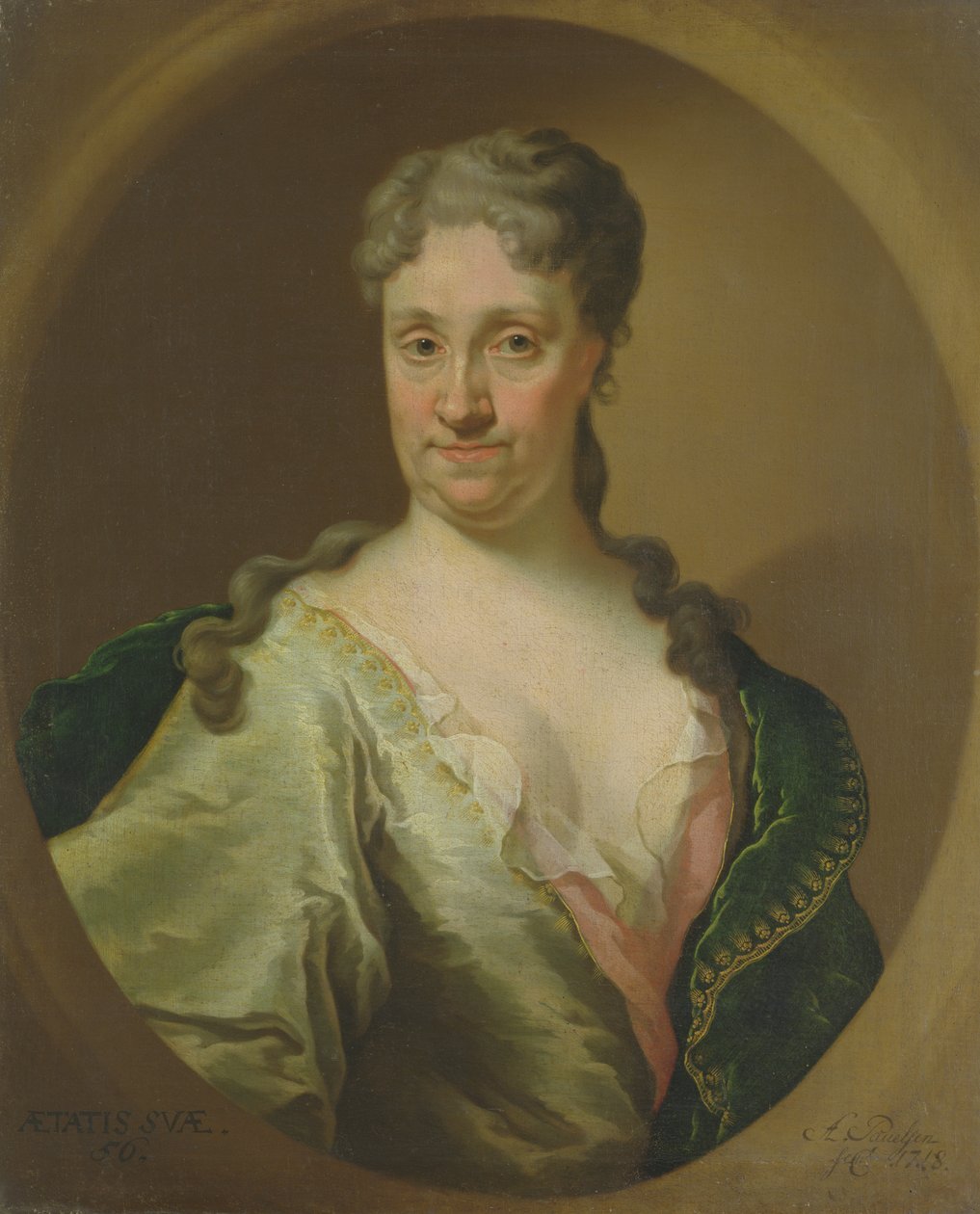 Porträt von Barbara Lutken, 1718 von Anton Paulsen