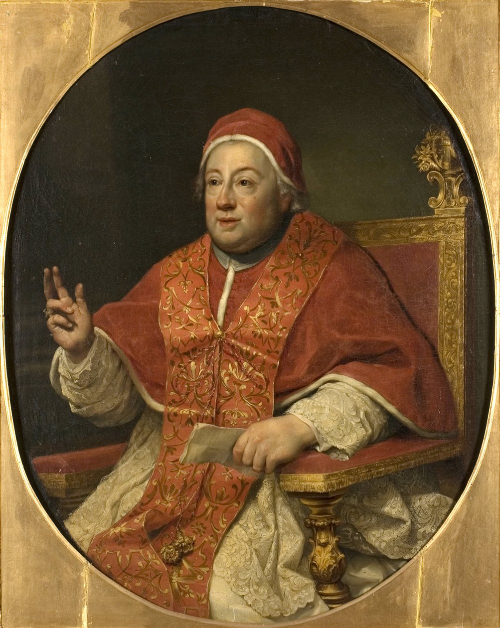 Porträt von Papst Clemens XIII. (1693-1769), von Anton Raphael Mengs von Anton Raphael Mengs