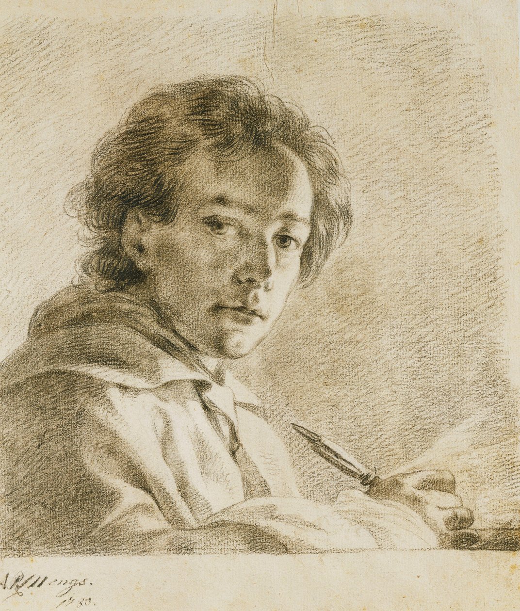 Porträt des Künstlers, 1750 von Anton Raphael Mengs
