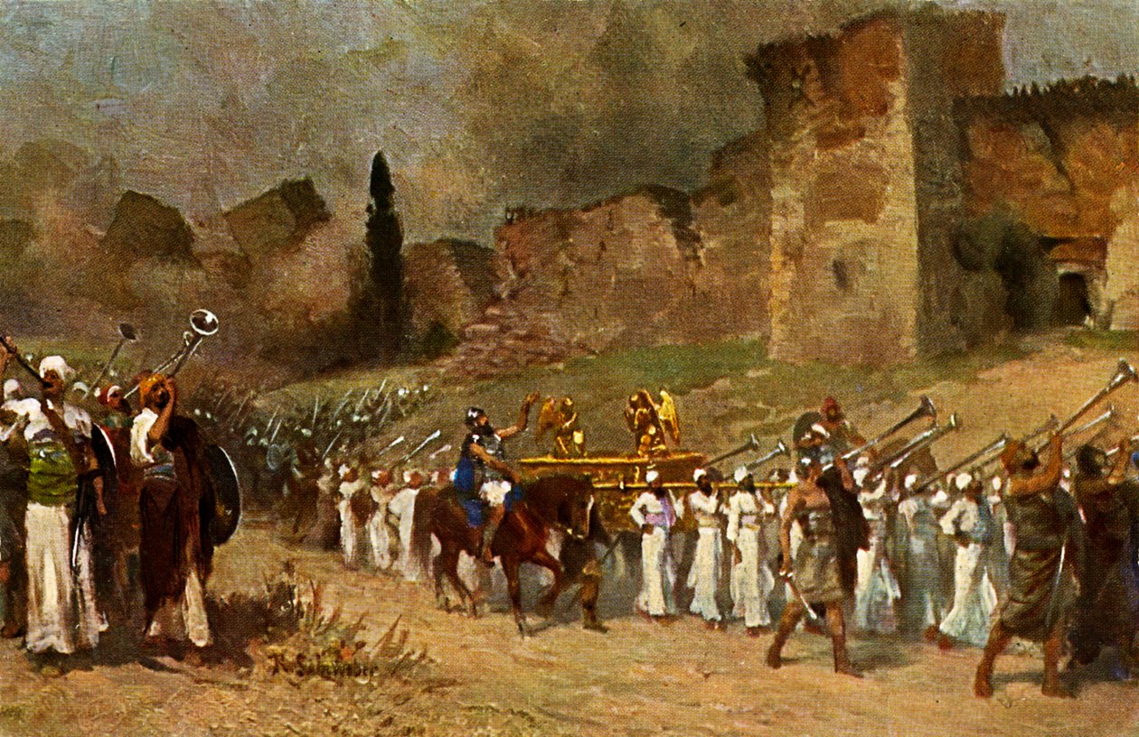 Zerstörung der Mauern von Jericho - Altes Testament von Anton Robert (after) Leinweber