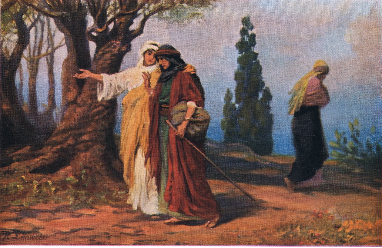 Naomi und Ruth, aus Hulberts Geschichte der Bibel, veröffentlicht von The John Winston Company, 1932 von Anton Robert Leinweber