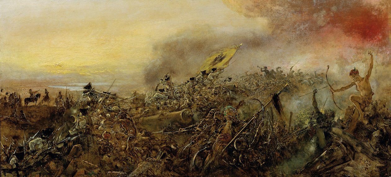 Prinz Eugen von Savoyen in der Schlacht bei Zenta von Anton Romako