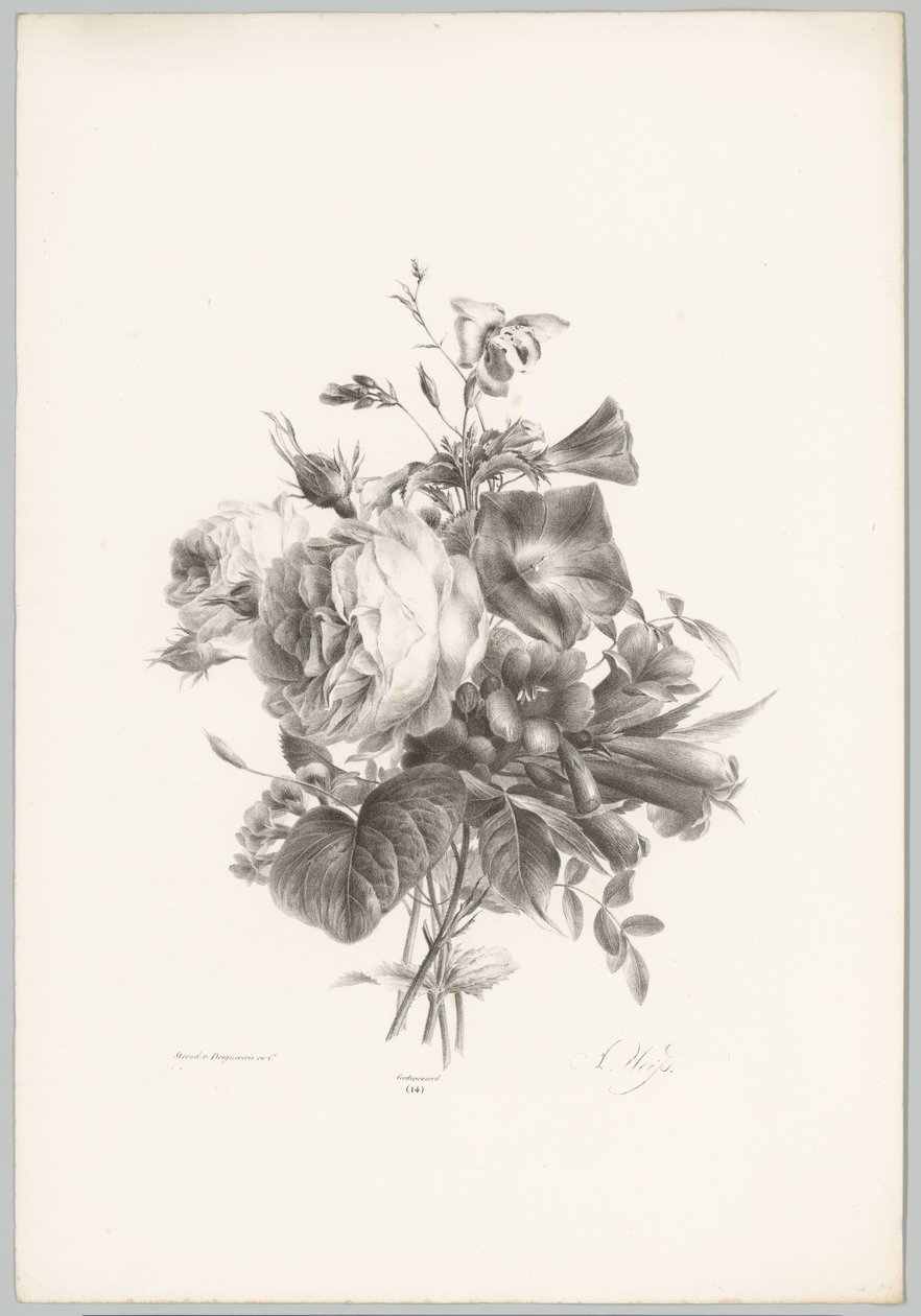 Rosen und kelchförmige Blumen von Anton Weiss