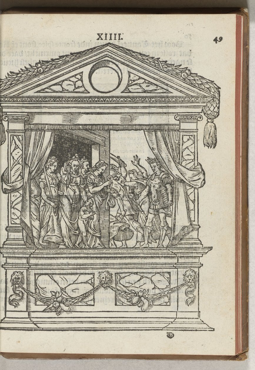 Dritte verzierte Bühne mit Szene: Der Prinz befreit die Tugenden aus der Gefangenschaft, 1577 von Antoni van Leest