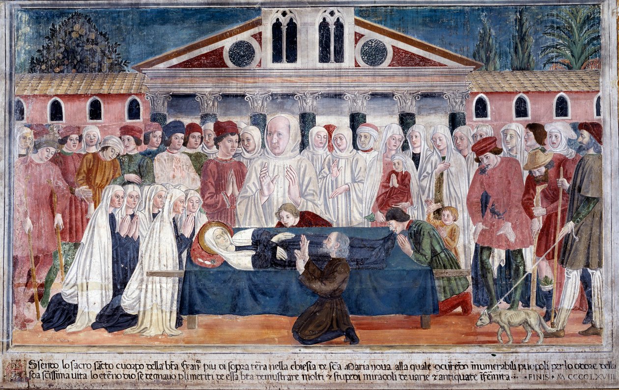 Leben der heiligen Francesca Romana: Der Tod der Heiligen von Antoniazzo Romano