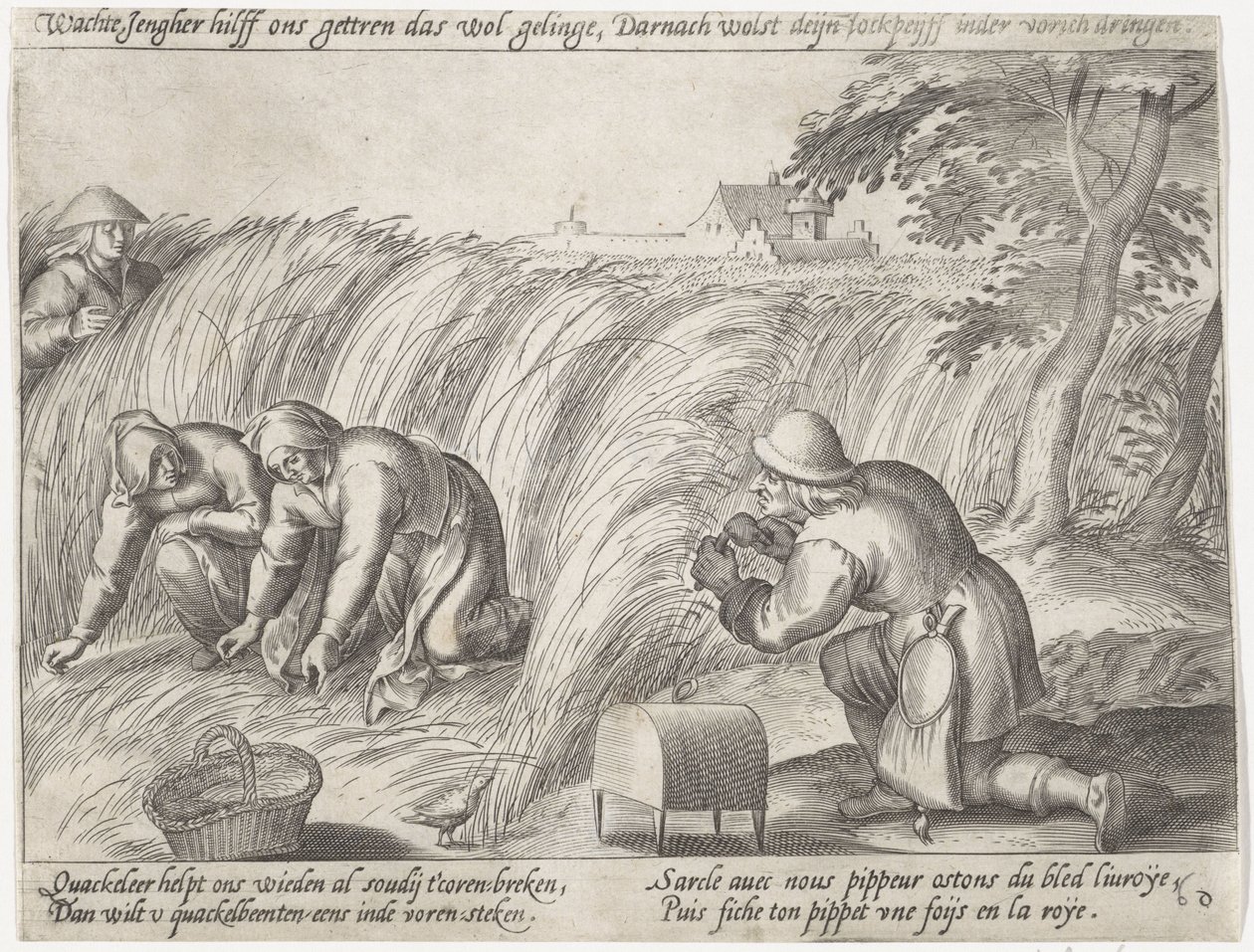 Unkraut jäten auf dem Feld von Antonie Wierix (II) (possibly)