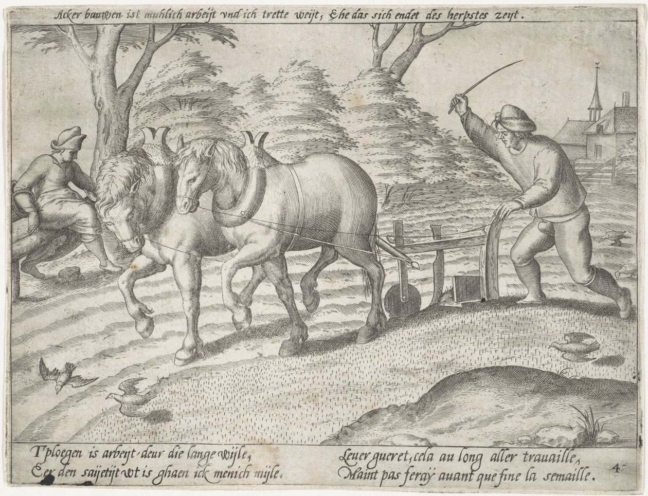 Pflügen des Landes von Antonie Wierix (II) (possibly)