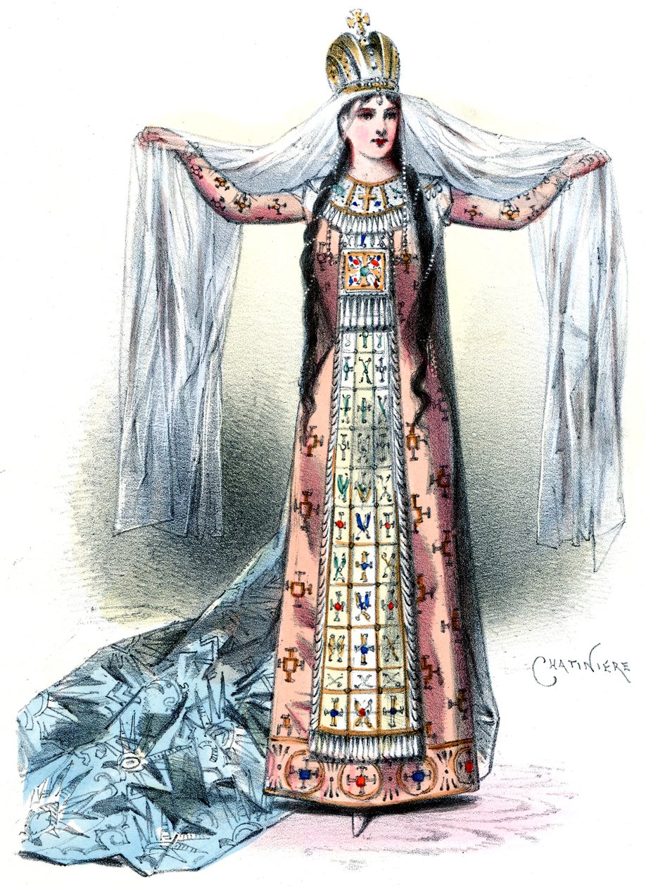 Massenet - Esclarmonde - Sibyl Sanderson, Rolle der Esclarmonde, Prolog 1. Szene - Antonin-Marie Chatinière, 1889 von Antonin Marie Chatiniere