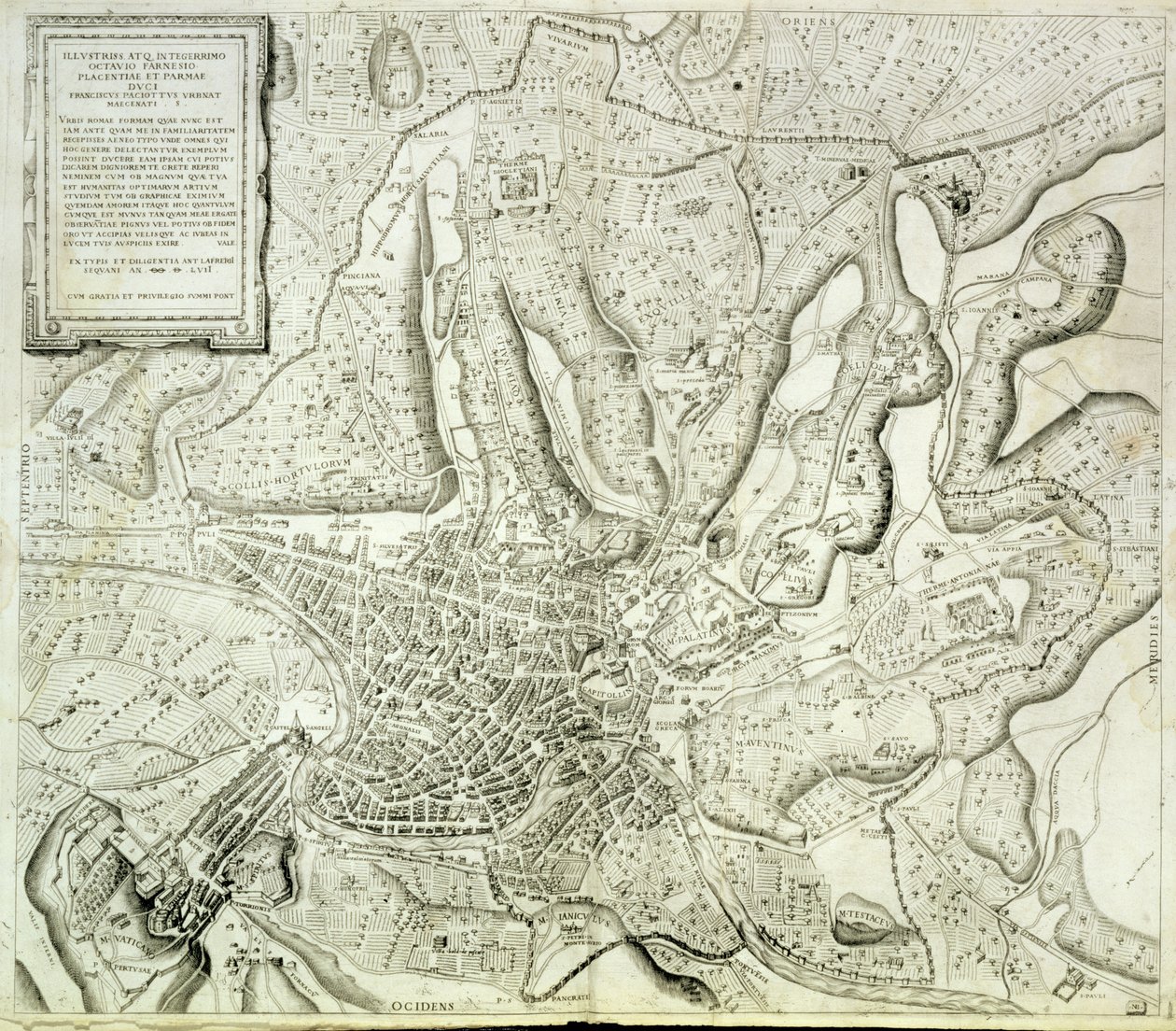 Karte der Stadt Rom, vom Künstler graviert, 1557 von Antonio Lafreri