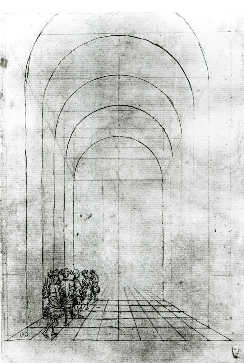 Menschen unter einem Bogen von Antonio Pisanello