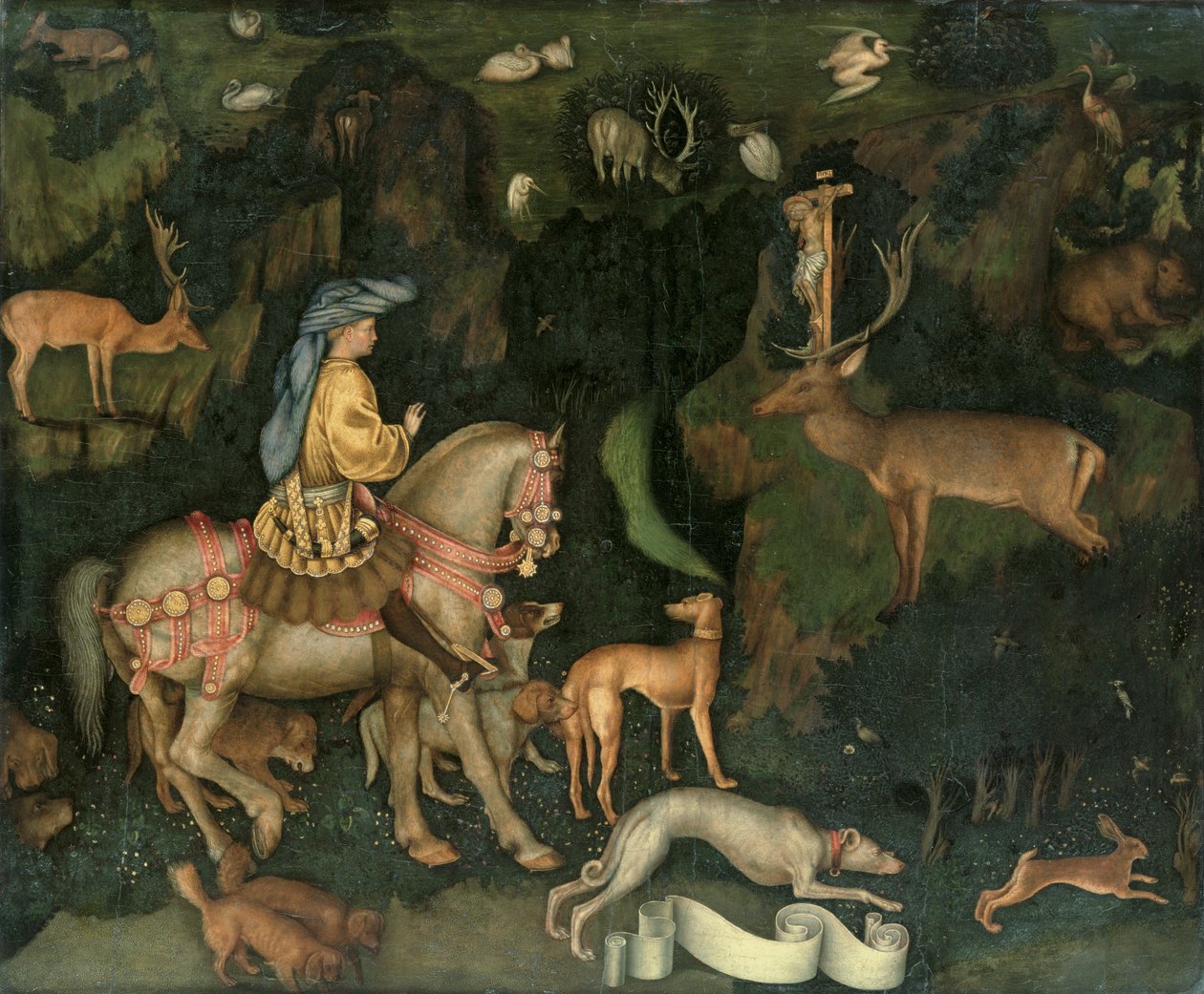Die Vision des Heiligen Eustachius, ca. 1438-42 von Antonio Pisanello