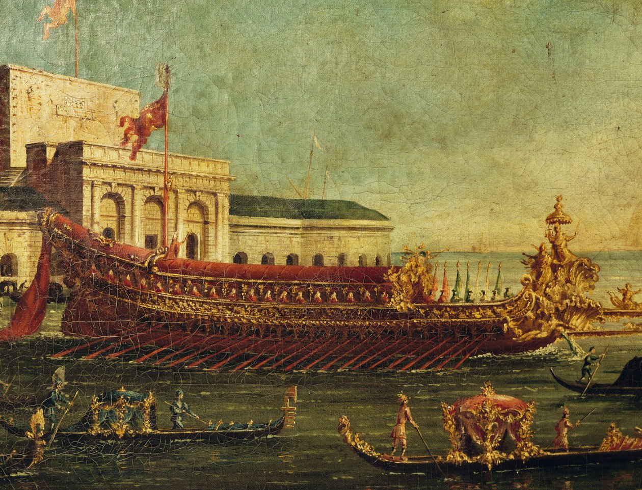 Der Bucentaur (Staatsgalere der Dogen von Venedig), Italien von Antonio (studio of) Canaletto