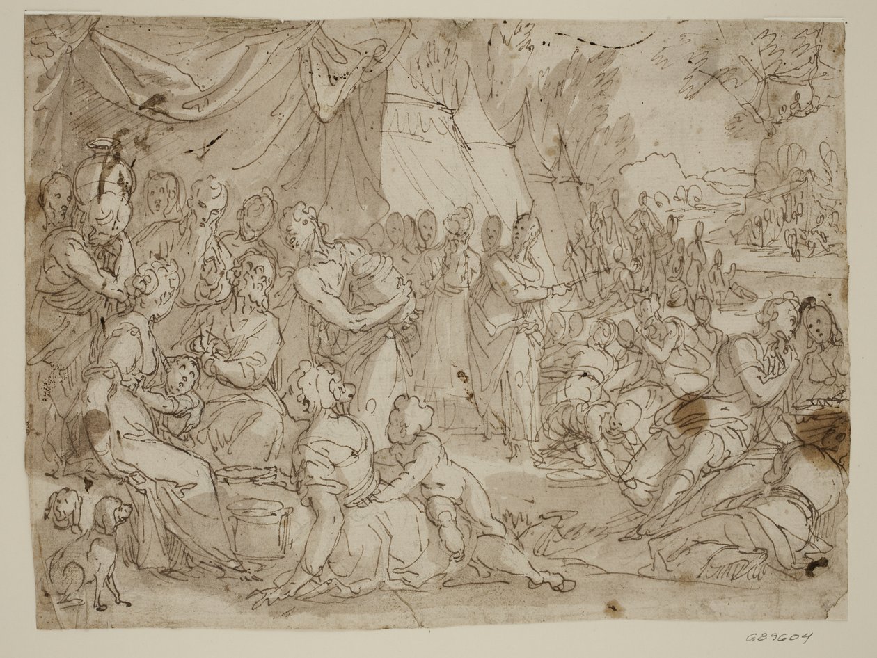 Das Sammeln von Manna von Antonio Aliense