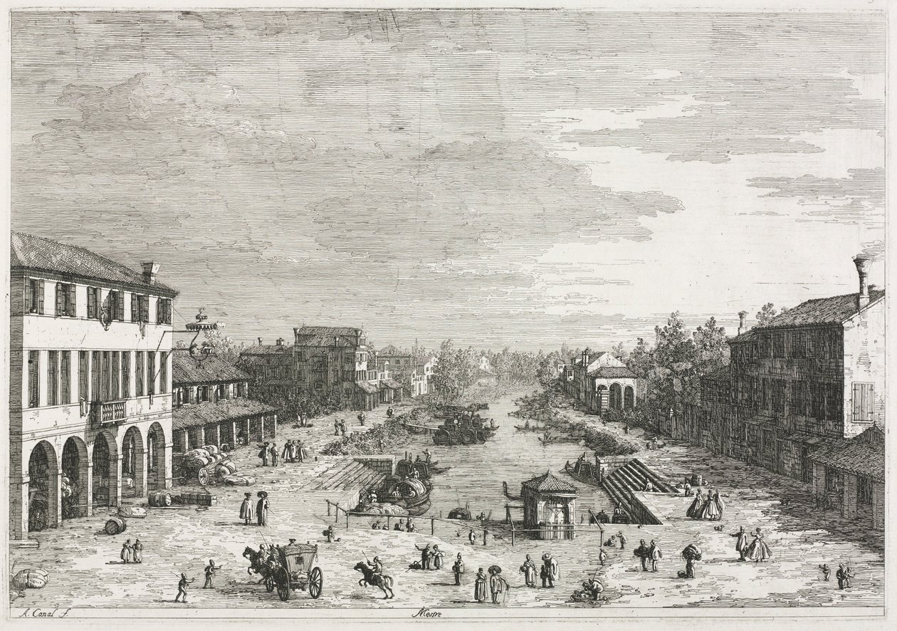 Ansichten: Ansichten von Mestre, einer Stadt in der Provinz Venedig, 1735-1746 von Giovanni Antonio Canal