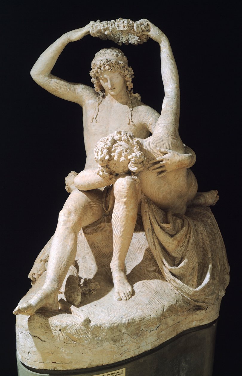 Venus krönt Amor von Antonio Canova (1757-1822), Gipsmodell von Antonio Canova