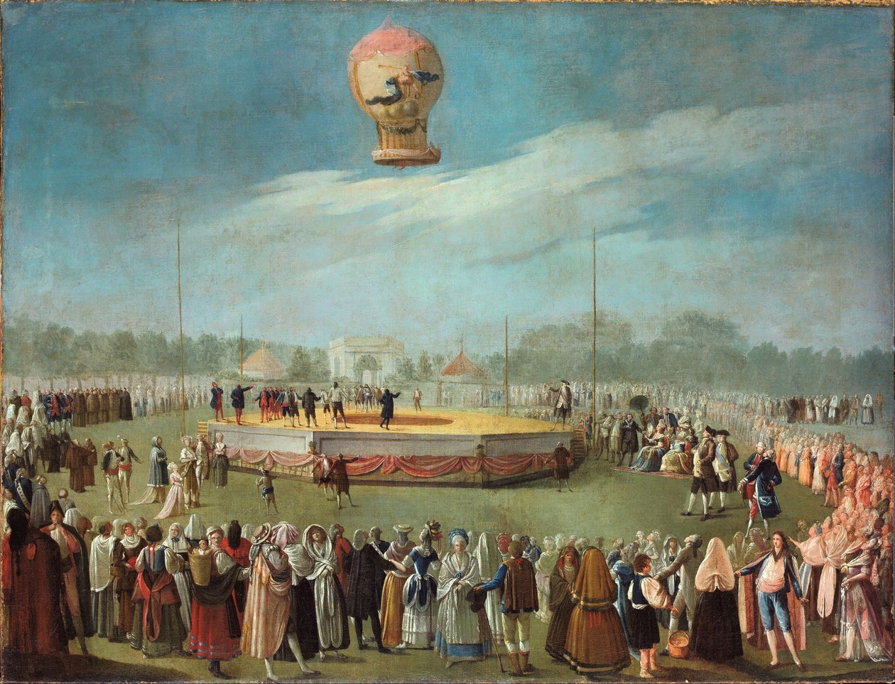 Aufstieg eines Ballons in Anwesenheit von König Carlos IV. und seinem Hof von Antonio Carnicero
