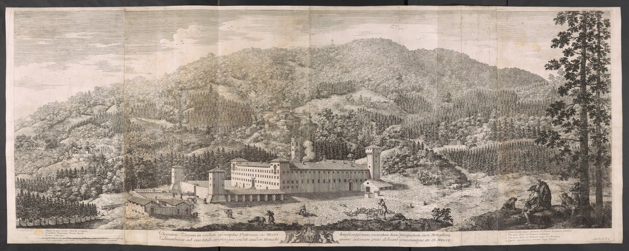 Große Ansicht des Klosters inmitten der Appenin-Wälder von Antonio Cioci or Ciocchi