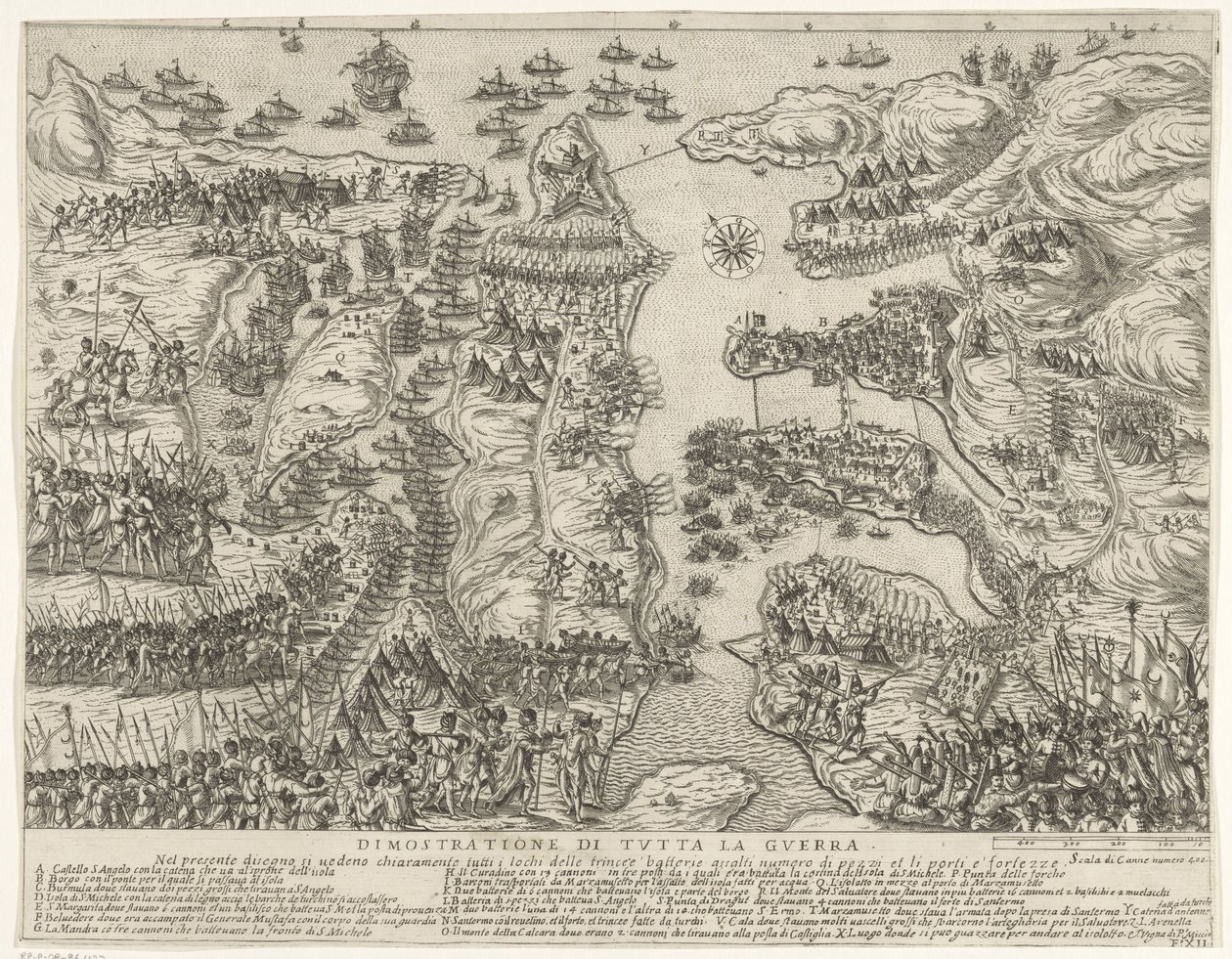 Übersicht des gesamten Kampfes auf Malta von Antonio Francesco Lucini