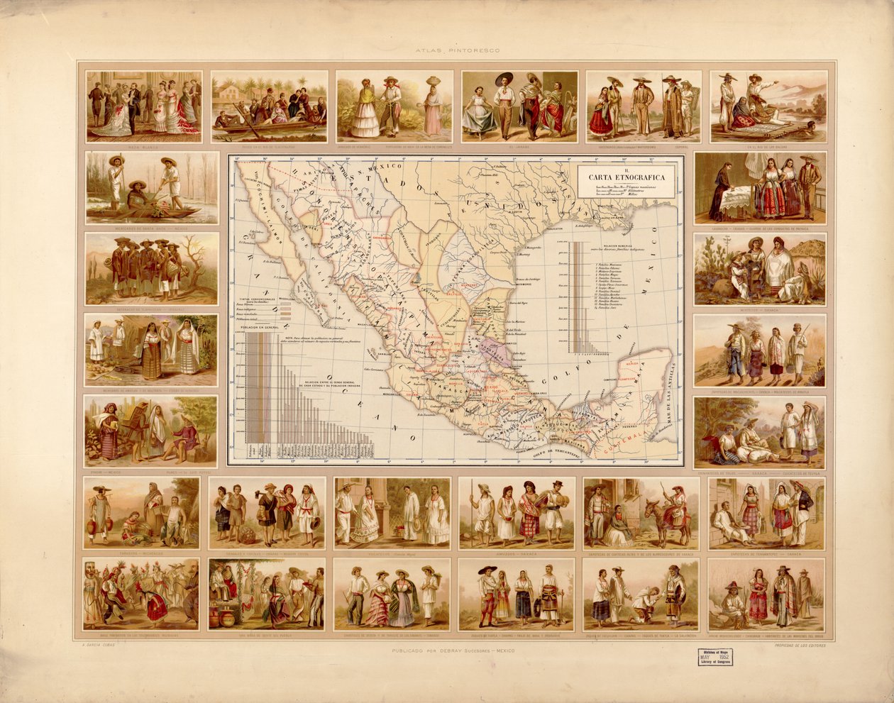 Atlas pintoresco e histórico de los Estados Unidos Mexicanos von Antonio García Cubas