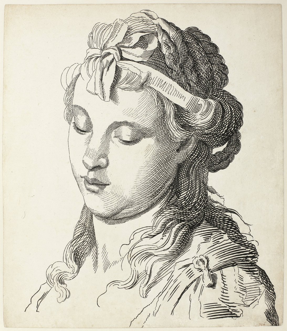 Frauenkopf mit Schleife im Haar von Antonio Giuseppe Barbazza