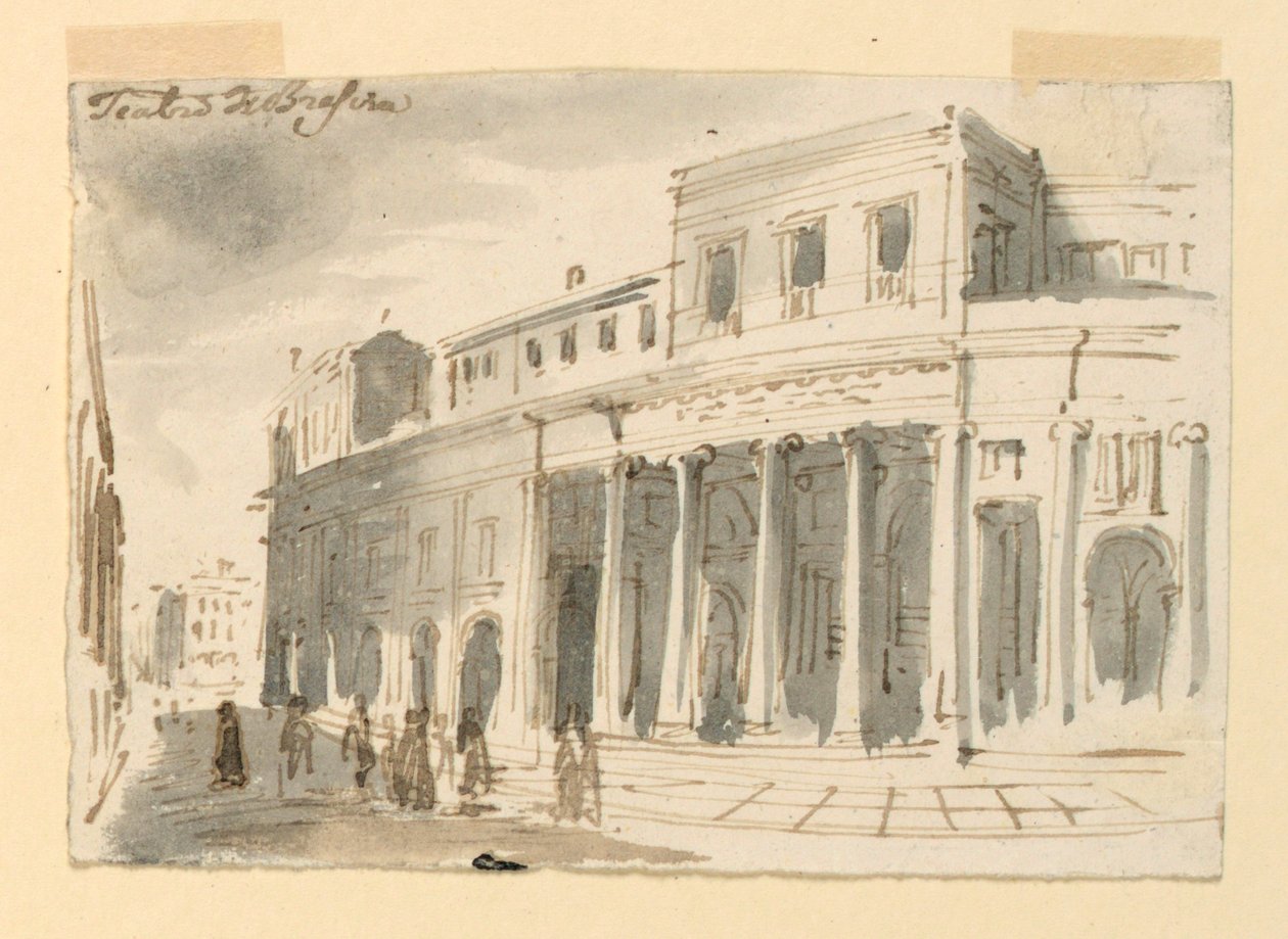 Außenansicht, Theater in Brescia von Antonio Giuseppe Basoli
