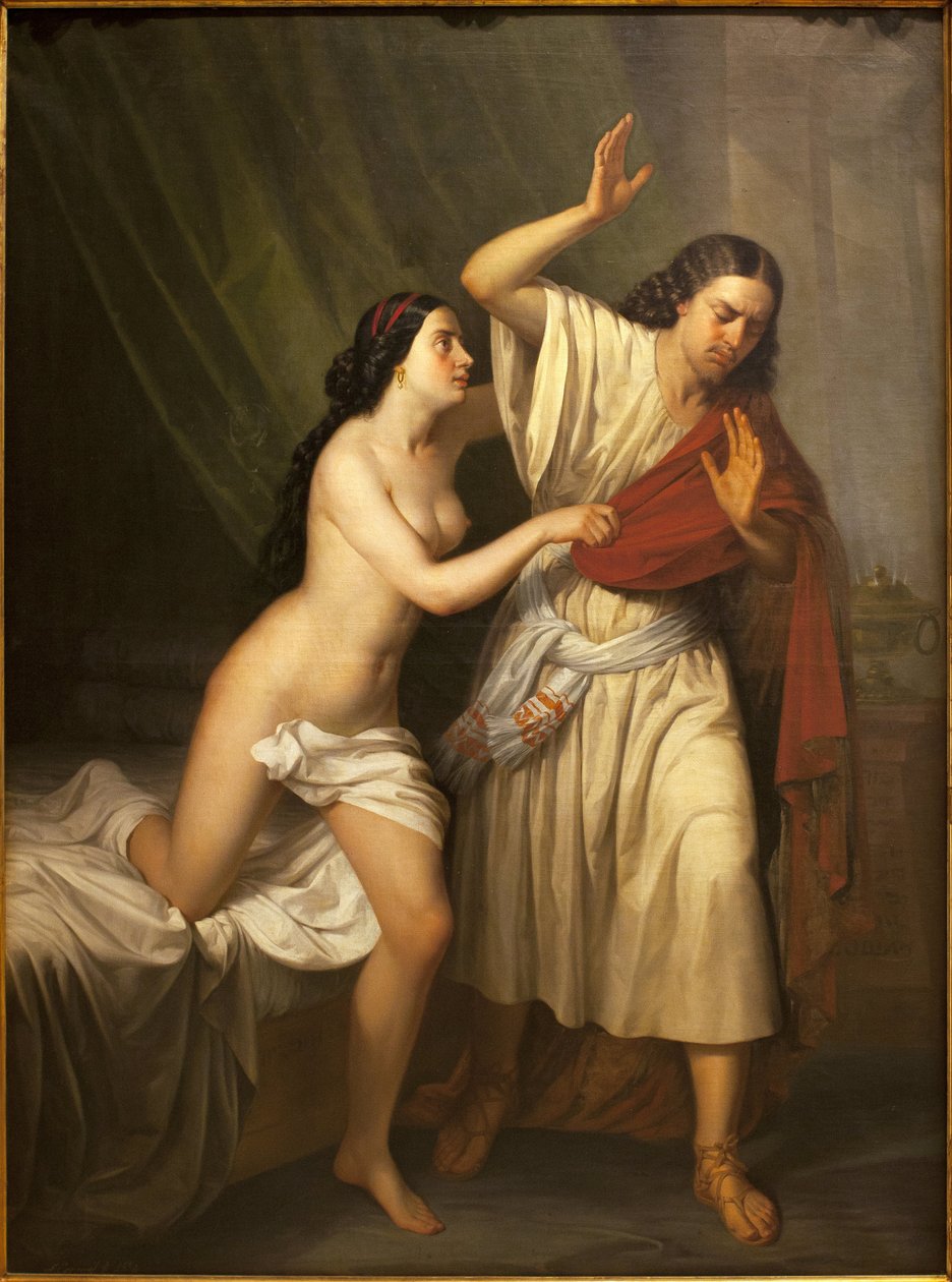 Joseph und die Frau des Potiphar. Gemälde von Antonio Esquivel (1806-1857) von Antonio María Esquivel y Suárez de Urbina