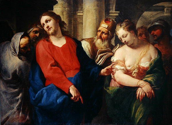 Die Ehebrecherin vor Christus von Antonio Molinari