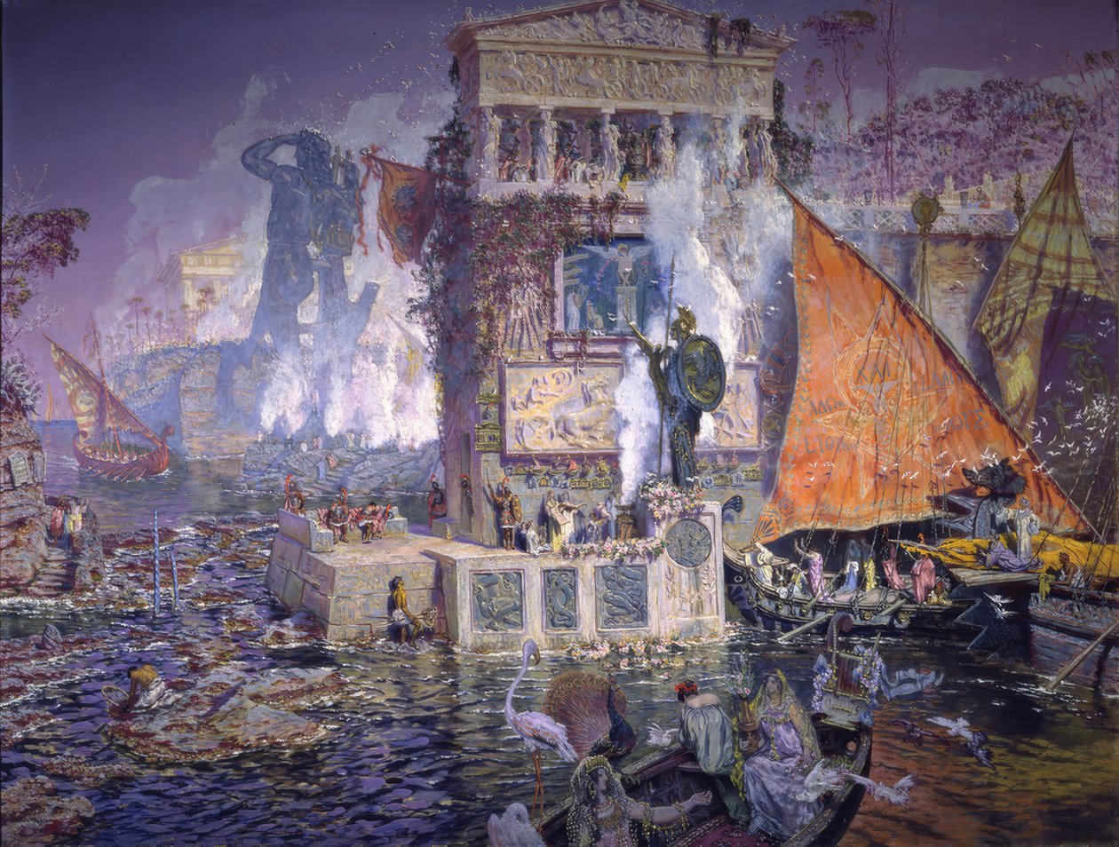 Der Koloss von Rhodos von Antonio Munoz Degrain: Kunstdruck