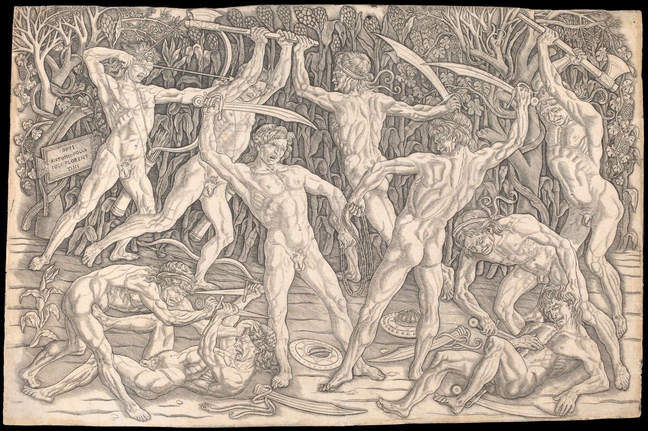 Schlacht der Nackten von Antonio del Pollaiolo, ca. 1470-90 von Antonio Pollaiuolo