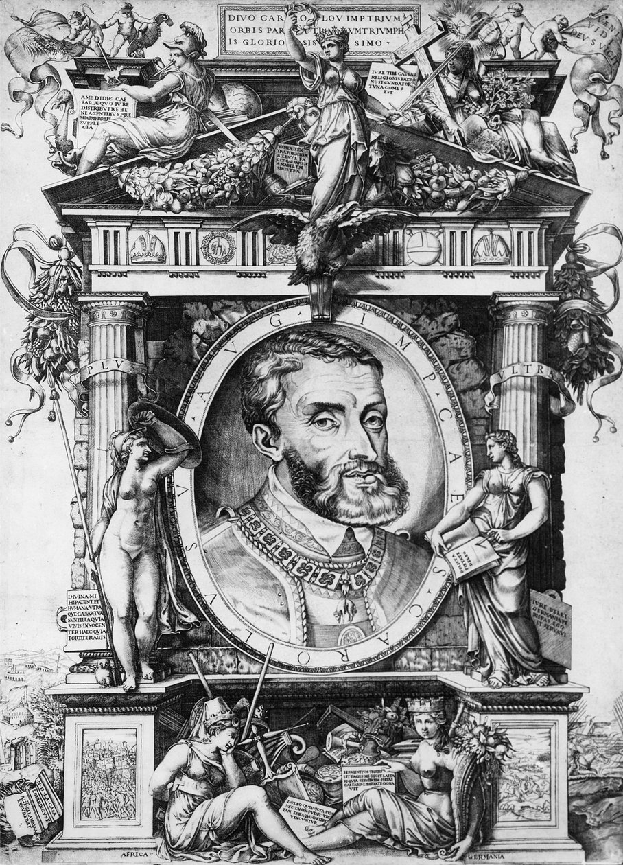 Porträt von Karl V., Heiliger Römischer Kaiser von Antonio Salamanca