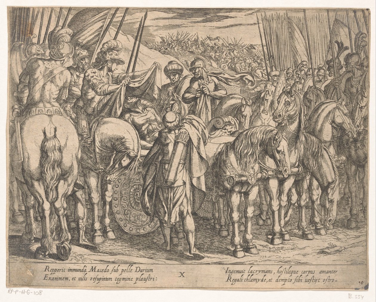 Alexander der Große findet den Körper von Darius von Antonio Tempesta