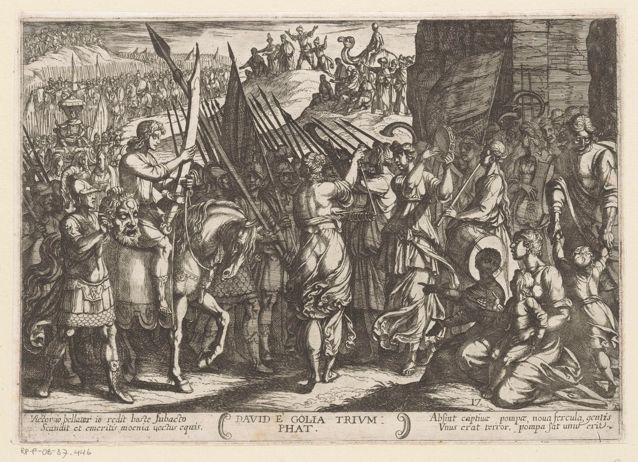 David kehrt triumphierend mit dem Kopf von Goliath zurück von Antonio Tempesta