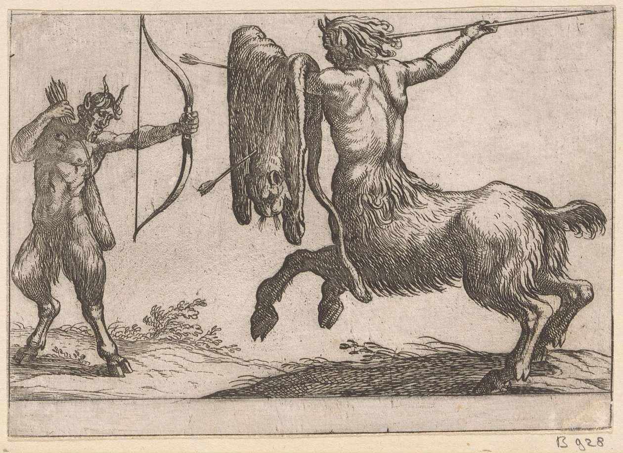 Ein Zentaur greift einen Satyr an von Antonio Tempesta