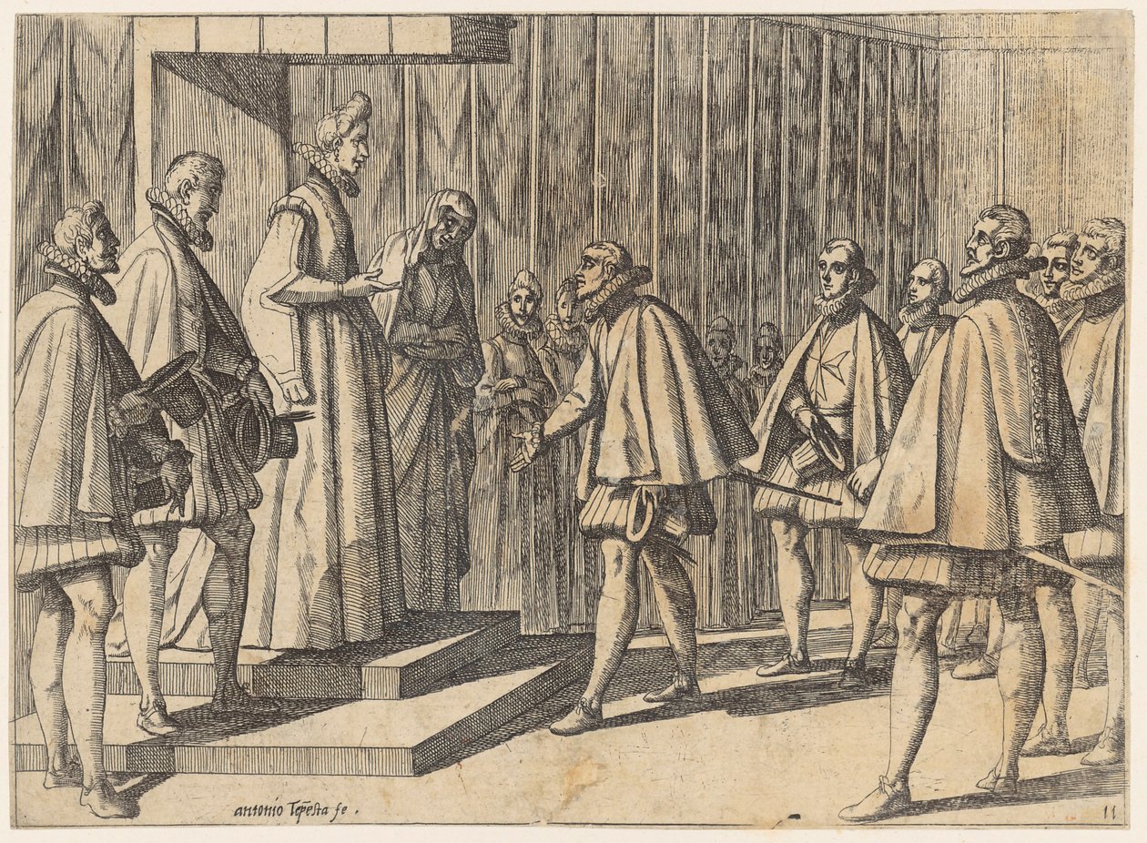 Gesandte der italienischen Herrscher vor Margarete von Österreich von Antonio Tempesta