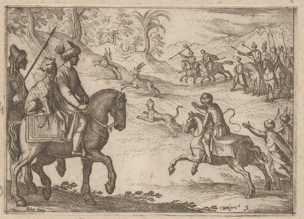 Östliche Jäger jagen auf Hirsche von Antonio Tempesta