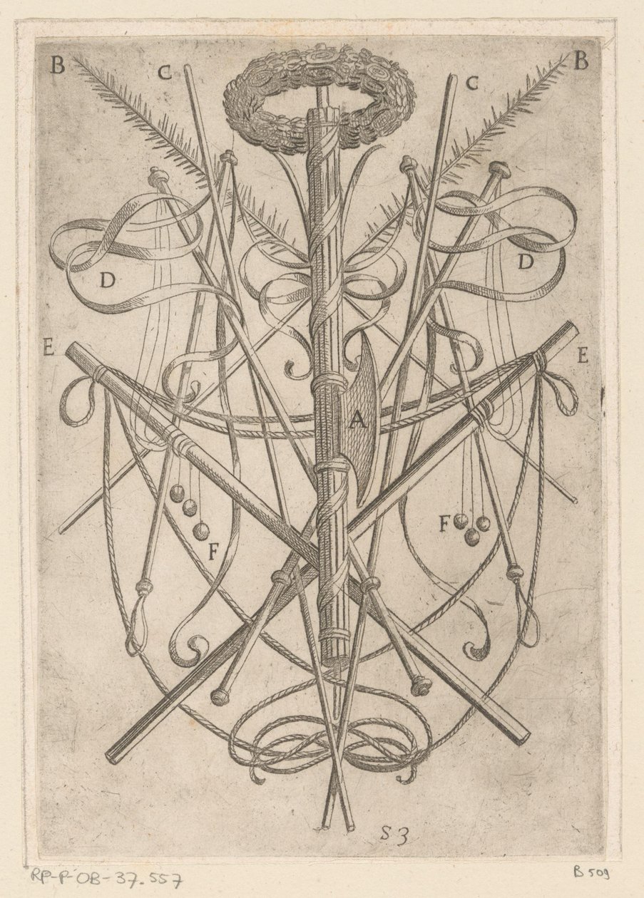 Ornament mit Folterwerkzeugen von Antonio Tempesta