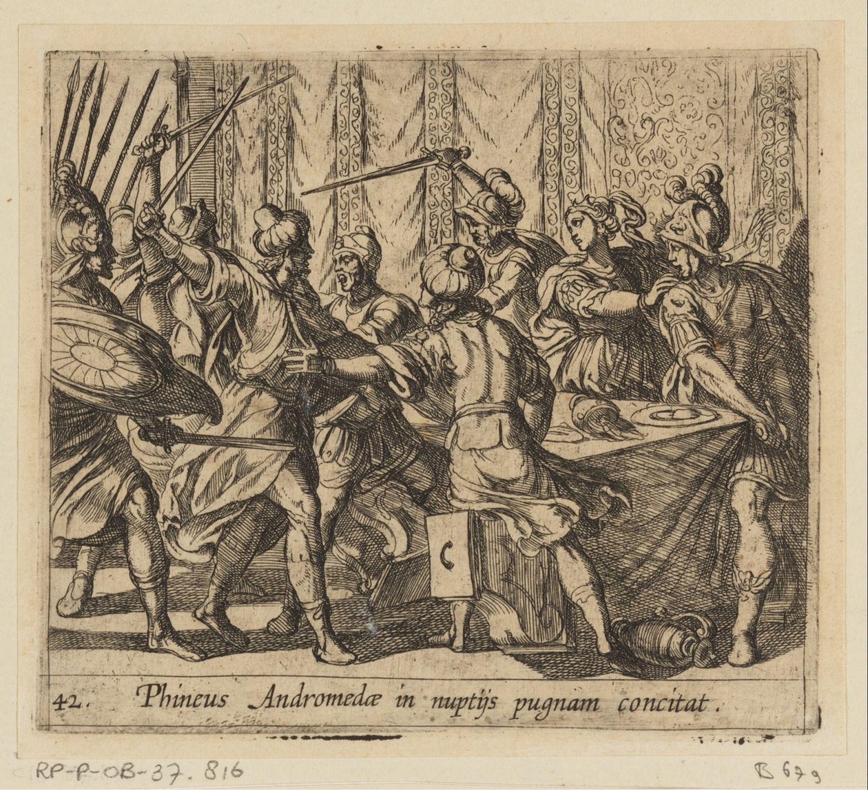 Phineus stört die Hochzeit von Perseus und Andromeda von Antonio Tempesta