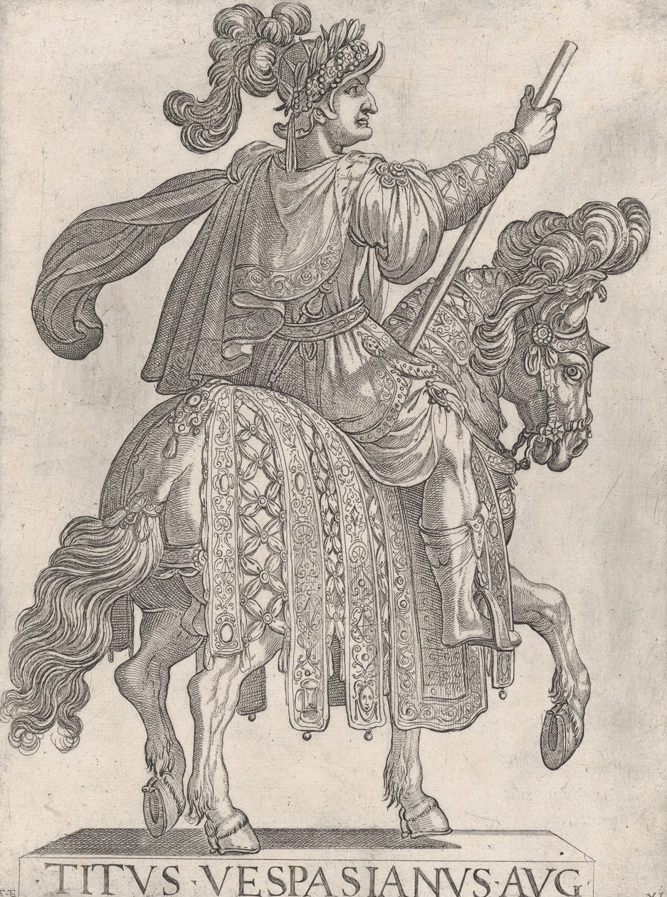 Platte 11: Titus Vespasian zu Pferd nach rechts aus den 
