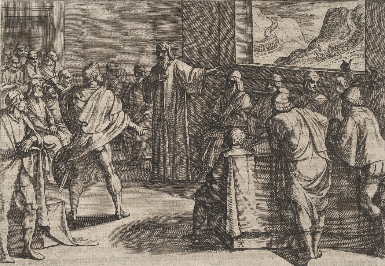 Konferenz über die Maßnahmen bei Annäherung der neuen römischen Truppen, 1611 von Antonio Tempesta