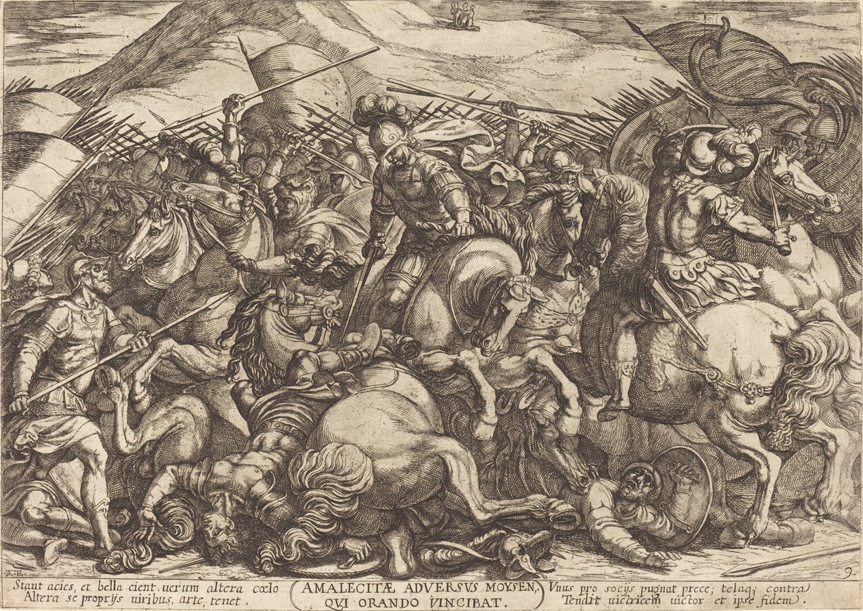 Die Niederlage der Amalekiter durch die Hebräer von Antonio Tempesta