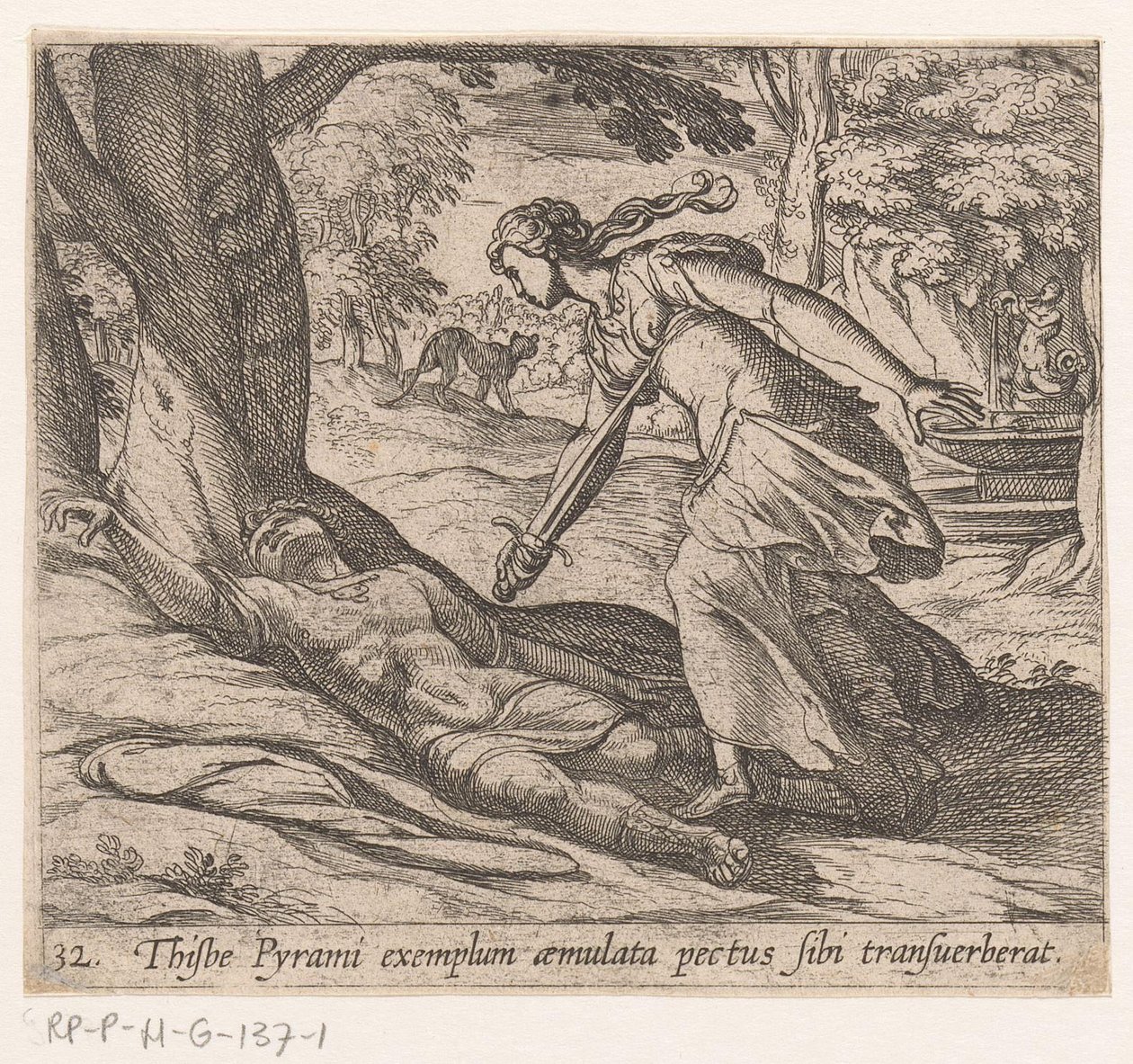 Selbstmord von Thisbe von Antonio Tempesta